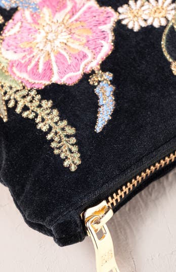 Pressed Flowers Velvet Everyday Pouch