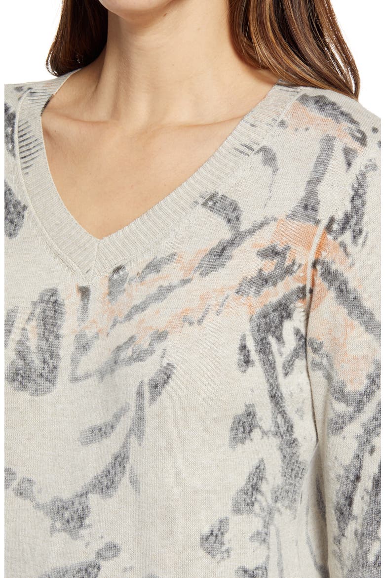Foothill V-Neck Cotton Sweater, Alternate, color, NEUTRAL MULTI