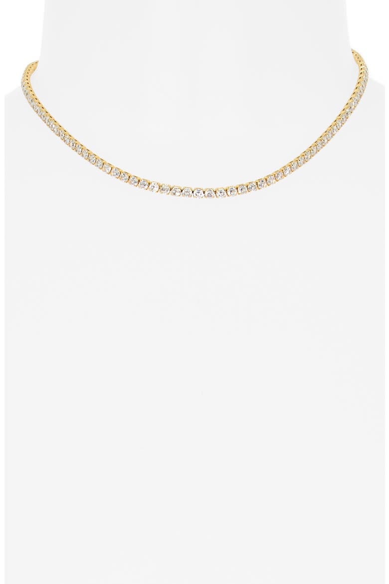 Anna 14K Gold Plated Cubic Zirconia Tennis Necklace, Alternate, color, GOLD