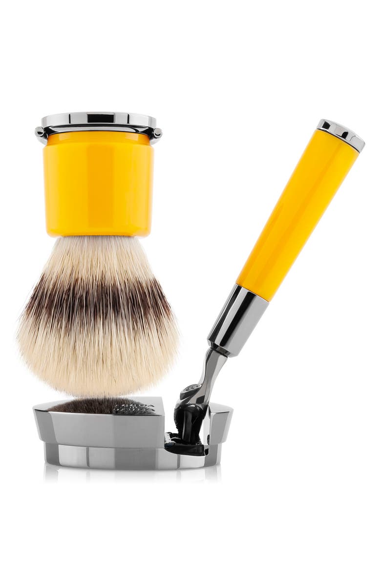 Acqua di Parma Barbiere Yellow Razor, Brush & Stand Set, Main, color,