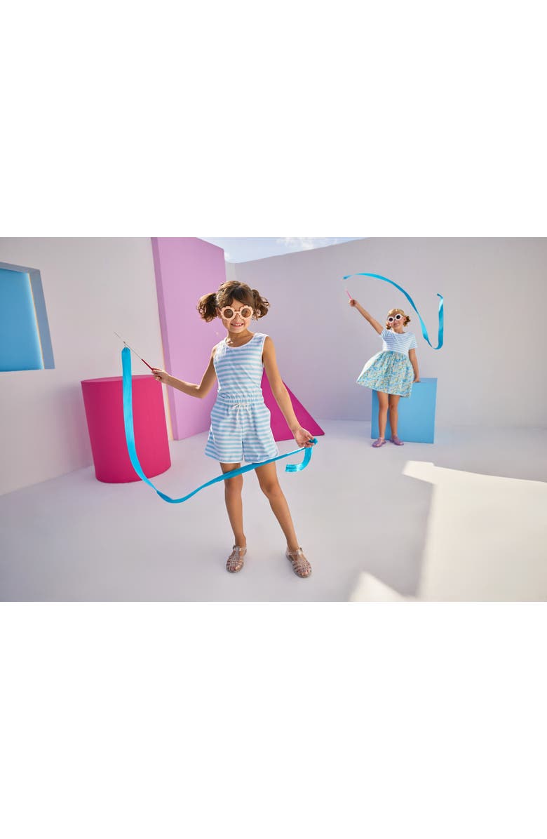 BISBY Kids' Knit Rugby Romper, Alternate, color, Blue Stripe