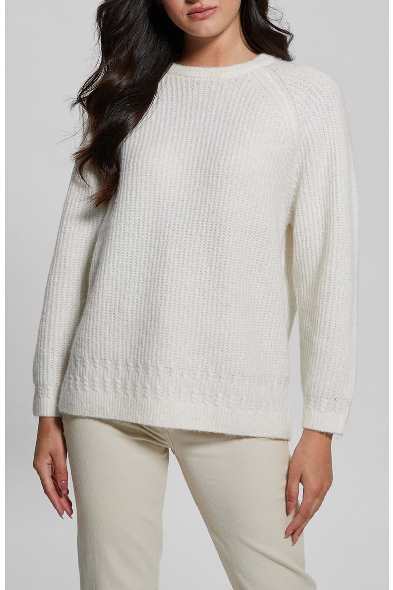 Margo Mixed Stitch Sweater, Main, color, DOVE WHITE