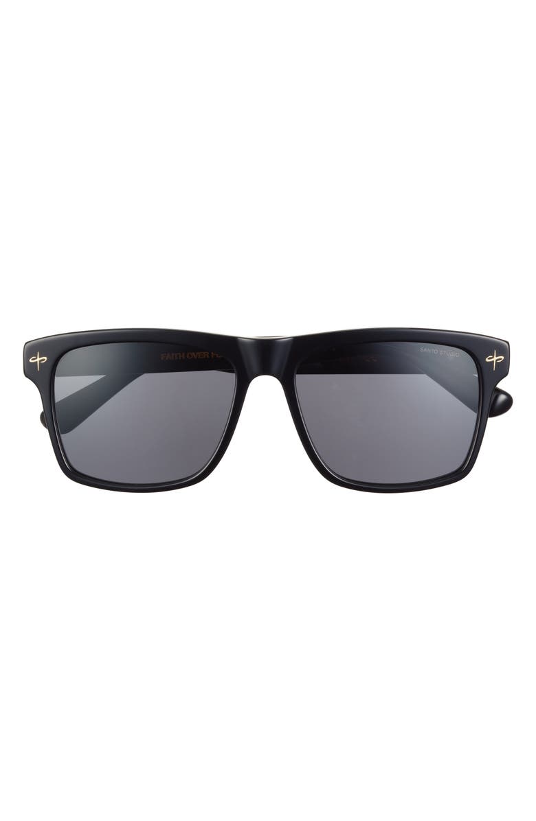SANTO STUDIO Twitch Sunglasses, Main, color, Shiny Black