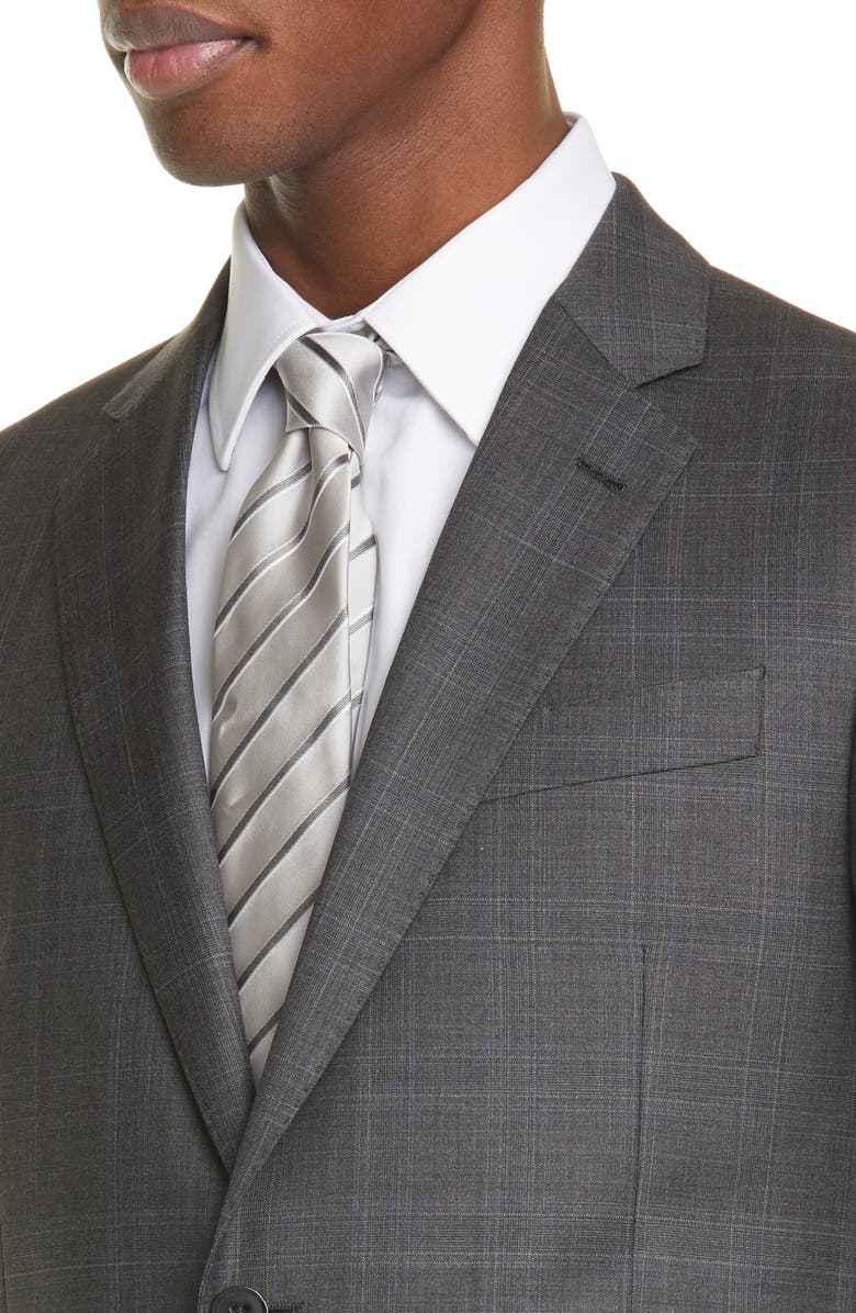 Emporio Armani G Line Trim Fit Plaid Wool Suit, Alternate, color,