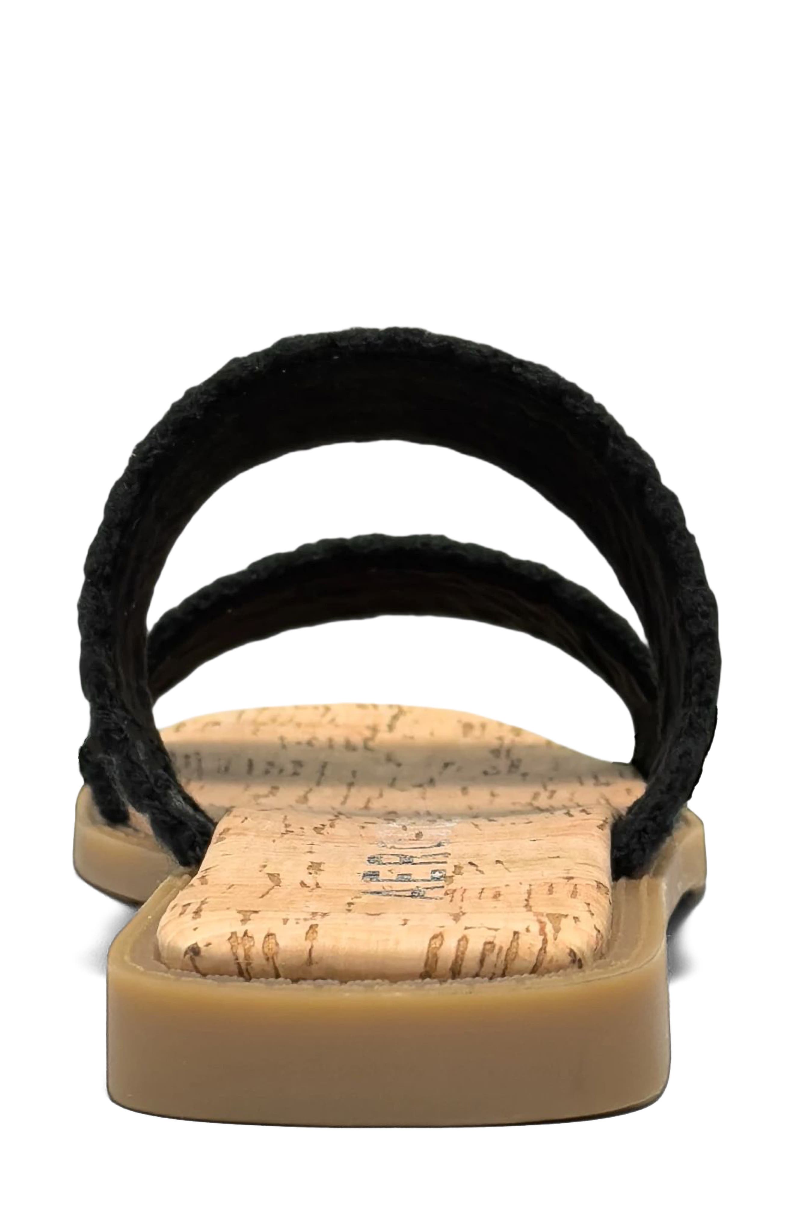 Aerosoles Centro Two-Strap Sandal, Alternate, color, Black Raffia Elastic