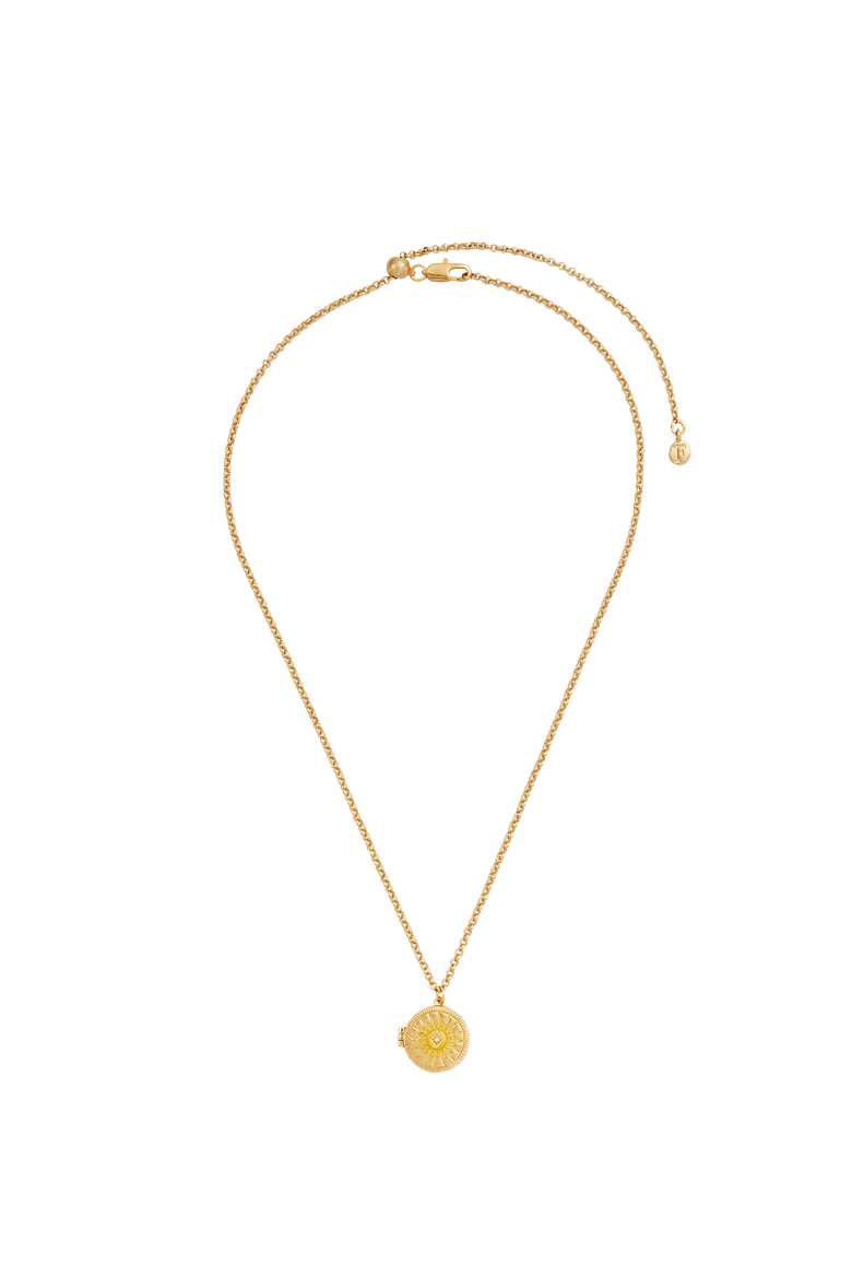 Sun Locket Necklace, Alternate, color, Gold