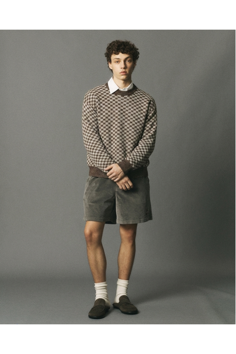 Knit Basketweave Sweater, Alternate, color, Brown