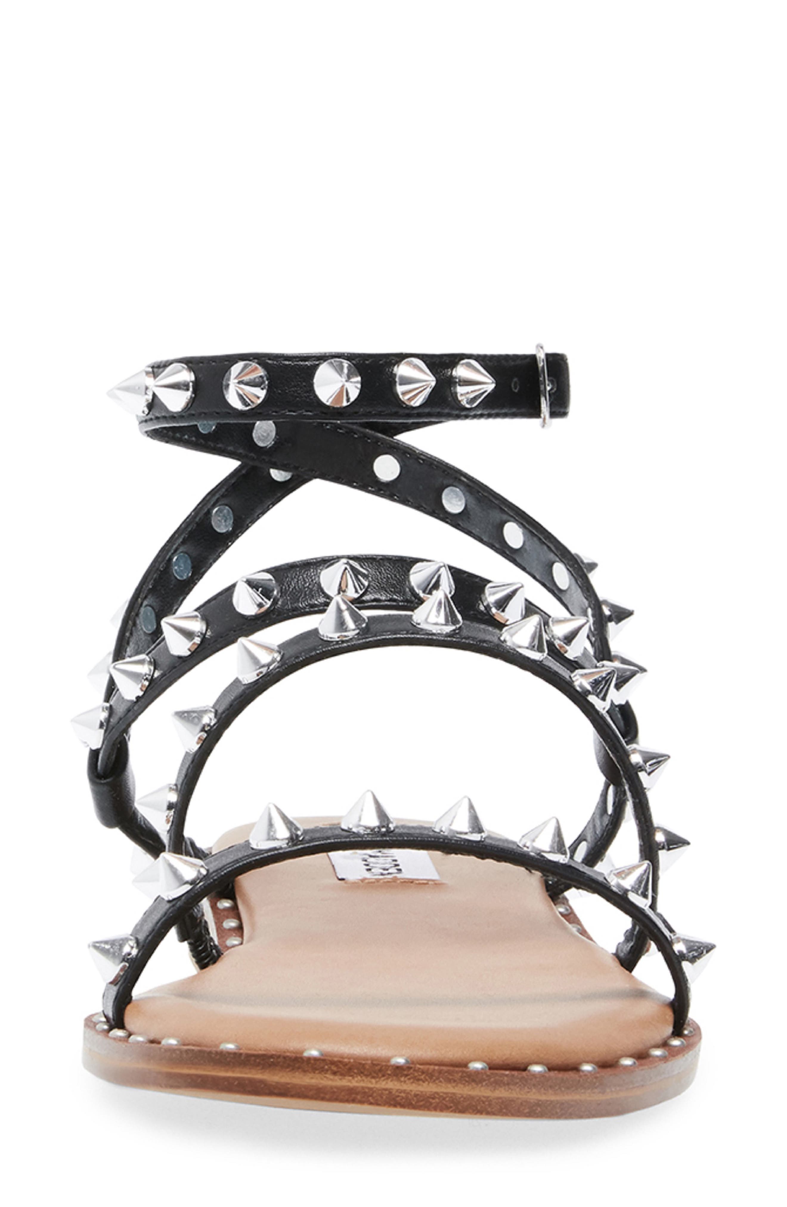Transport Studded Strappy Sandal (Nordstrom Exclusive), Alternate, color, BLACK