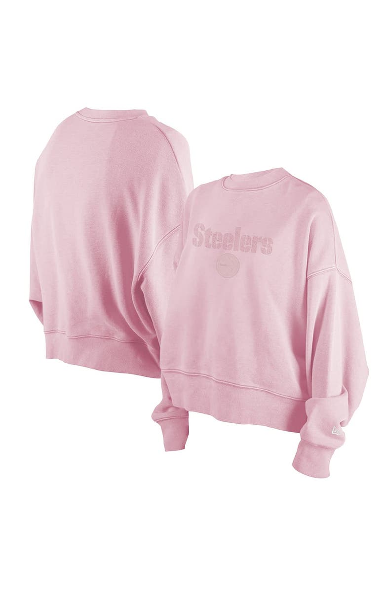 New Era Women's New Era Pink Pittsburgh Steelers Cozy Pullover Sweatshirt, Main, color, 