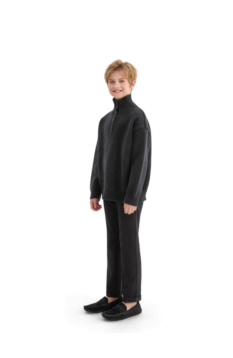 MOUSTACHE Button-Up Ribbed Sweater, Alternate, color, Black