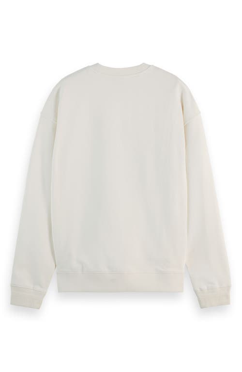 Shop Scotch & Soda Tennis Embroidered Cotton Graphic Sweatshirt In Swan