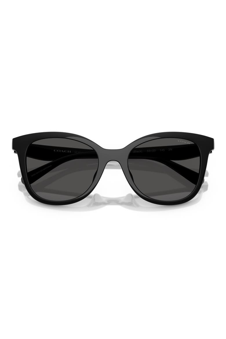 55mm Square Sunglasses, Alternate, color, BLACK / GREY SOLID