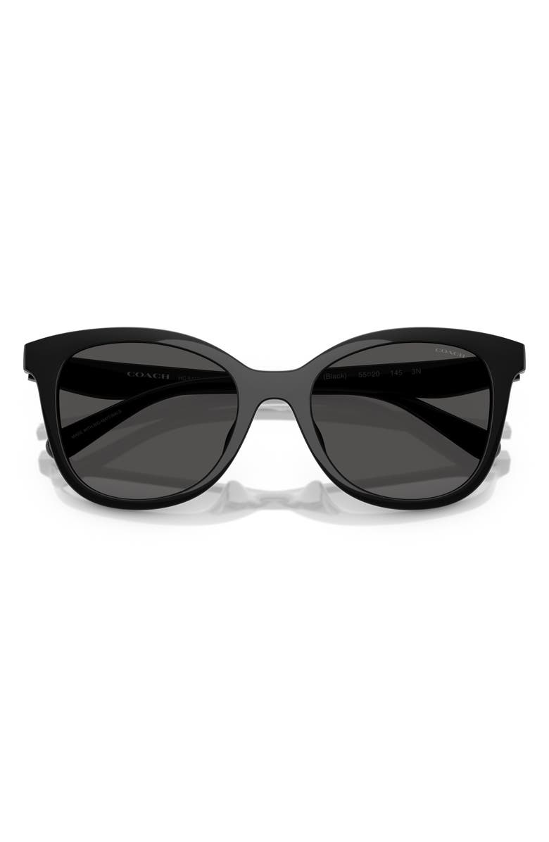 COACH 55mm Square Sunglasses, Alternate, color, Black / Grey Solid