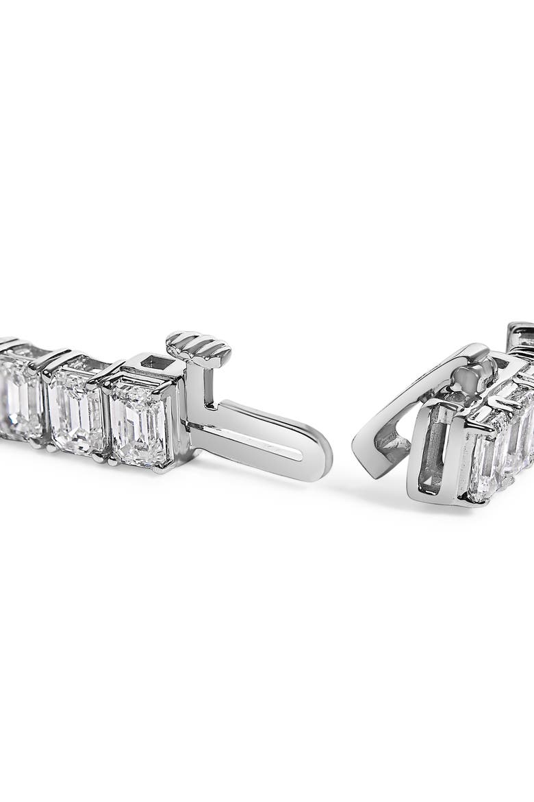 IGI Certified 14K White Gold 10.0 Cttw Emerald Cut Lab Grown Diamond Tennis Bracelet, Alternate, color, White Gold