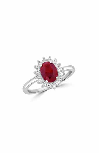 Oval Cubic Zirconia Halo Ring