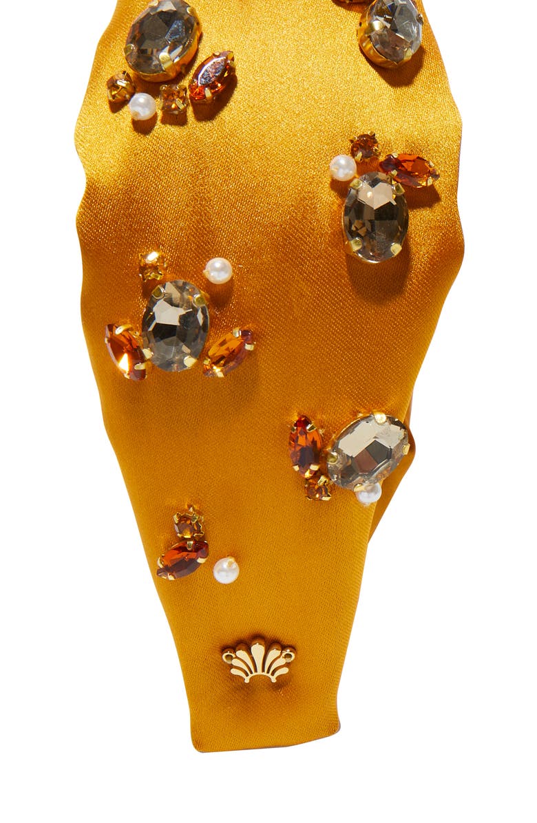 Lele Sadoughi Knotted Crystal Embellished Headband, Alternate, color, Maple