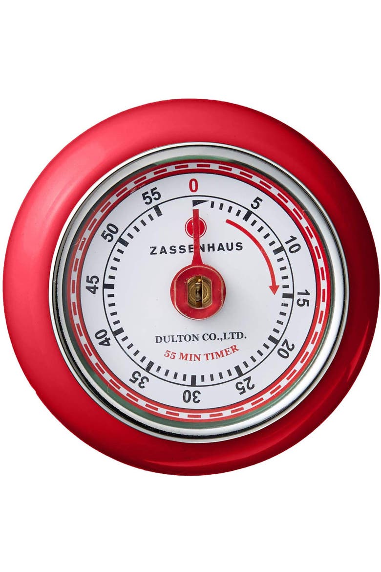 Magnetic Retro 60 Minute Kitchen Timer, 2.75-Inch, Alternate, color, Red