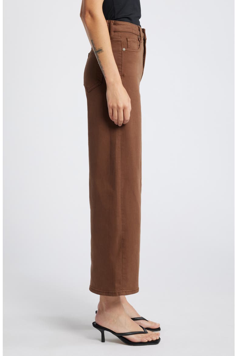High Waist Wide Leg Jeans, Alternate, color, BROWN