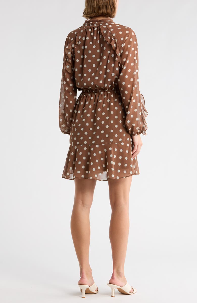 Hutch Rita Long Sleeve Chiffon Dress, Alternate, color, Staggered Polka Dot