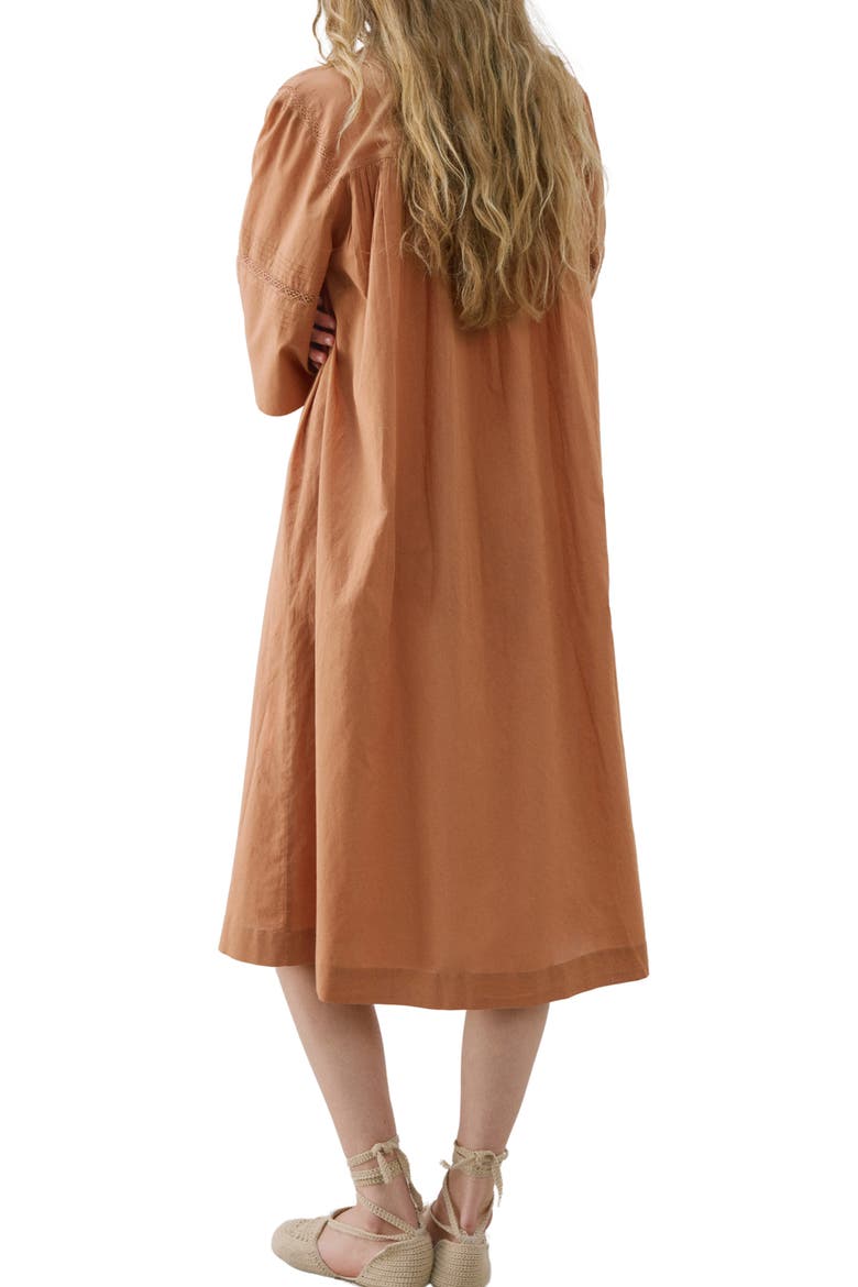 Lace Trim Cotton Nightgown, Alternate, color, COPPER