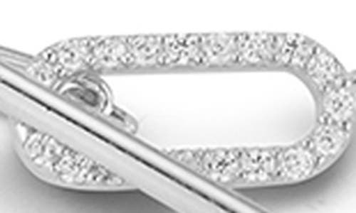 Glaze Jewelry Pave Cz Paperclip Link Bracelet In Silver