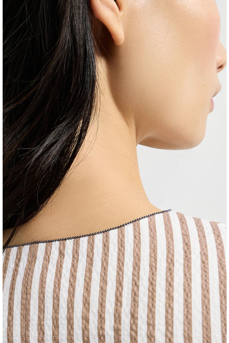 Striped seersucker vest, Alternate, color, Beige