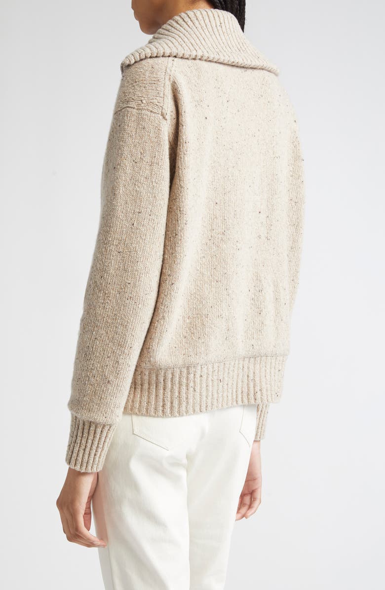 Lafayette 148 New York Rib Split Collar Zip Front Cardigan, Alternate, color, 