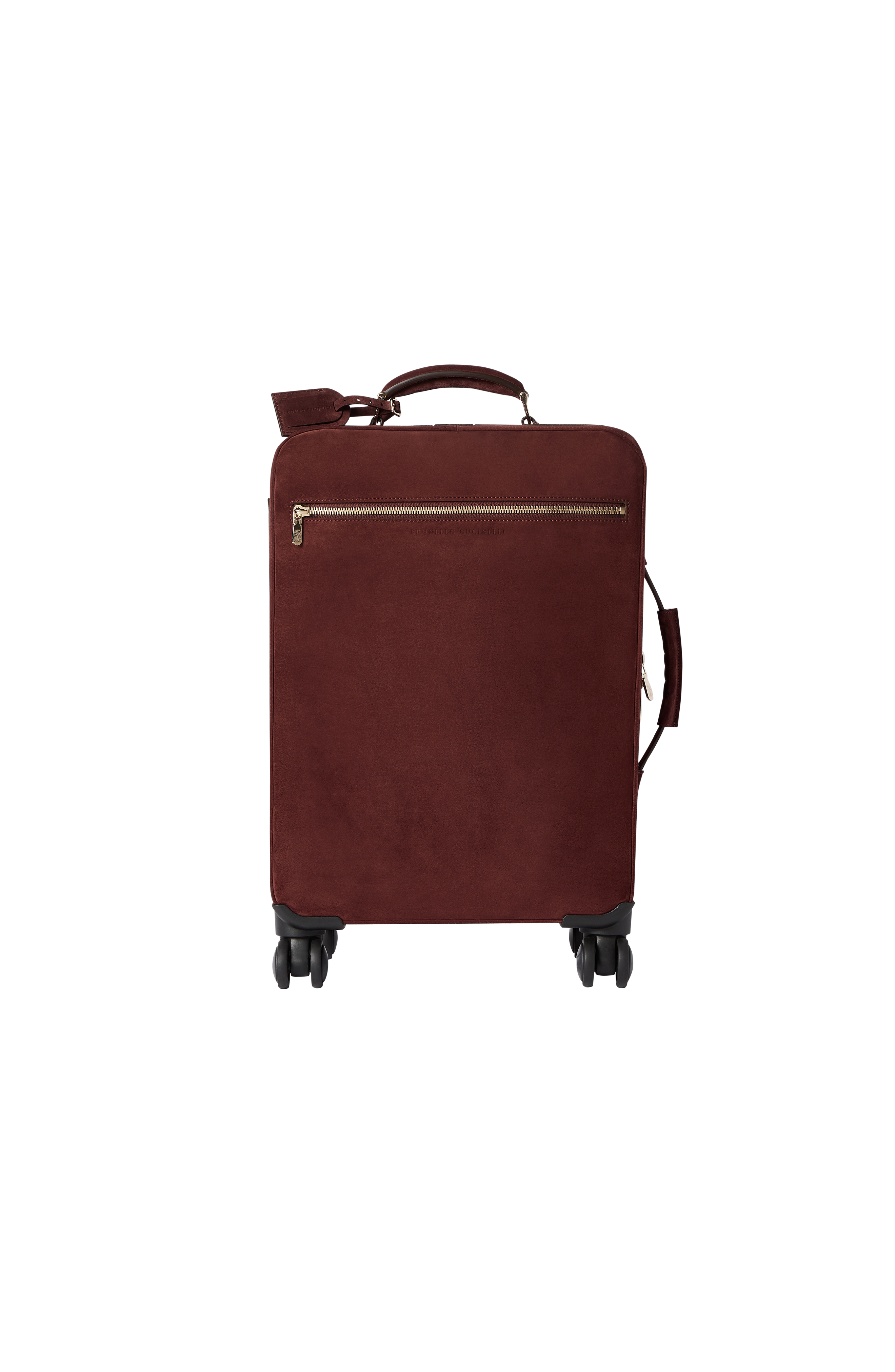 Suede suitcase, Alternate, color, Burgundy