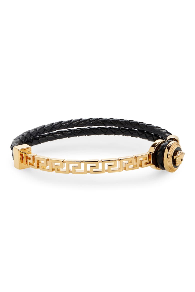 Men's Medusa Coin Bracelet, Main, color, VERSACE GOLD/ BLACK