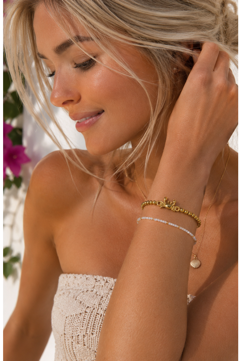 Sea Mist Beaded Bracelet, Alternate, color, Blue