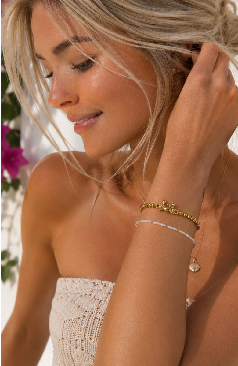 DLORIA Sea Mist Beaded Bracelet, Alternate, color, White