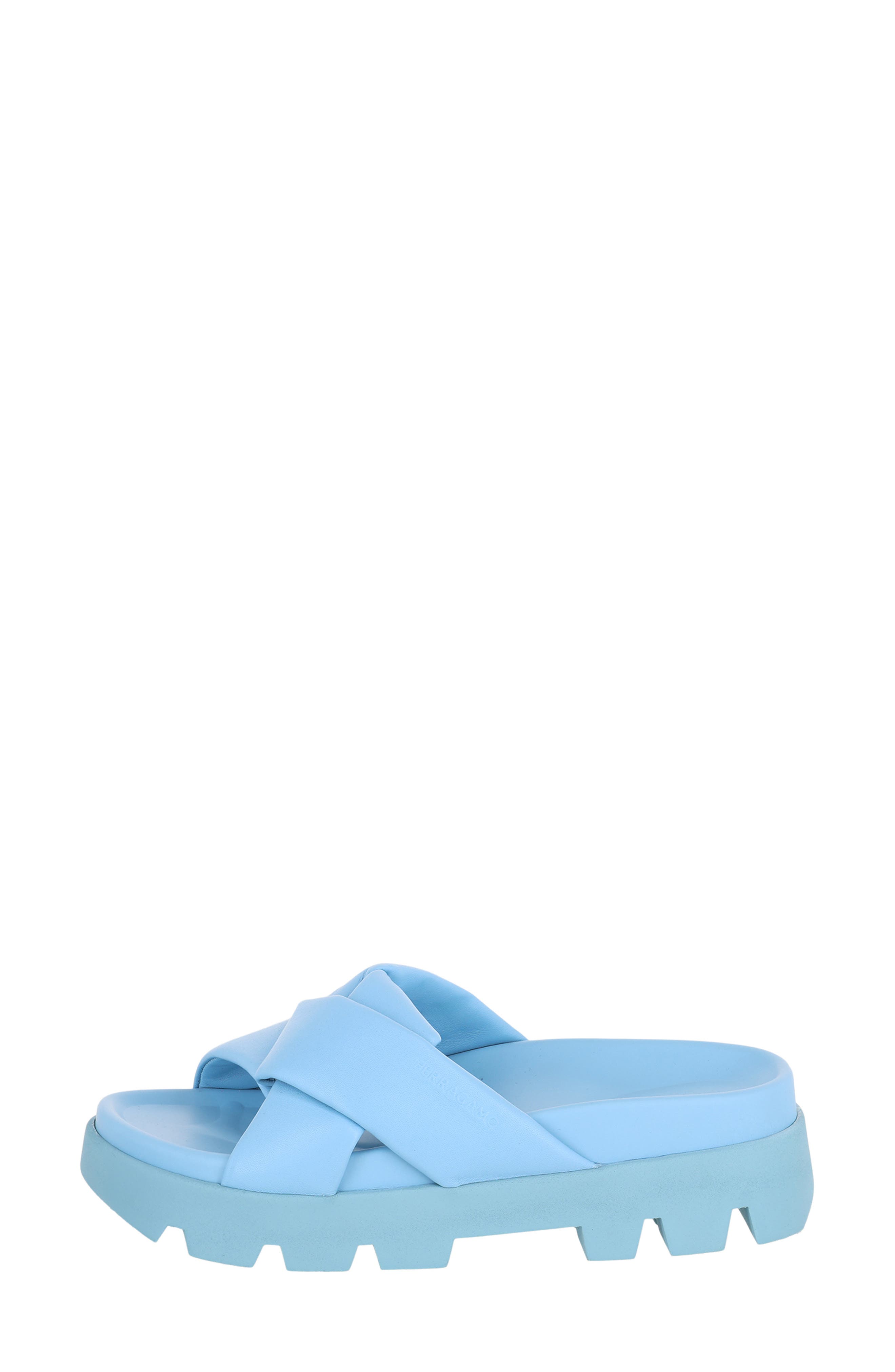 FERRAGAMO Lug Sole Slide Sandal, Alternate, color, Blue