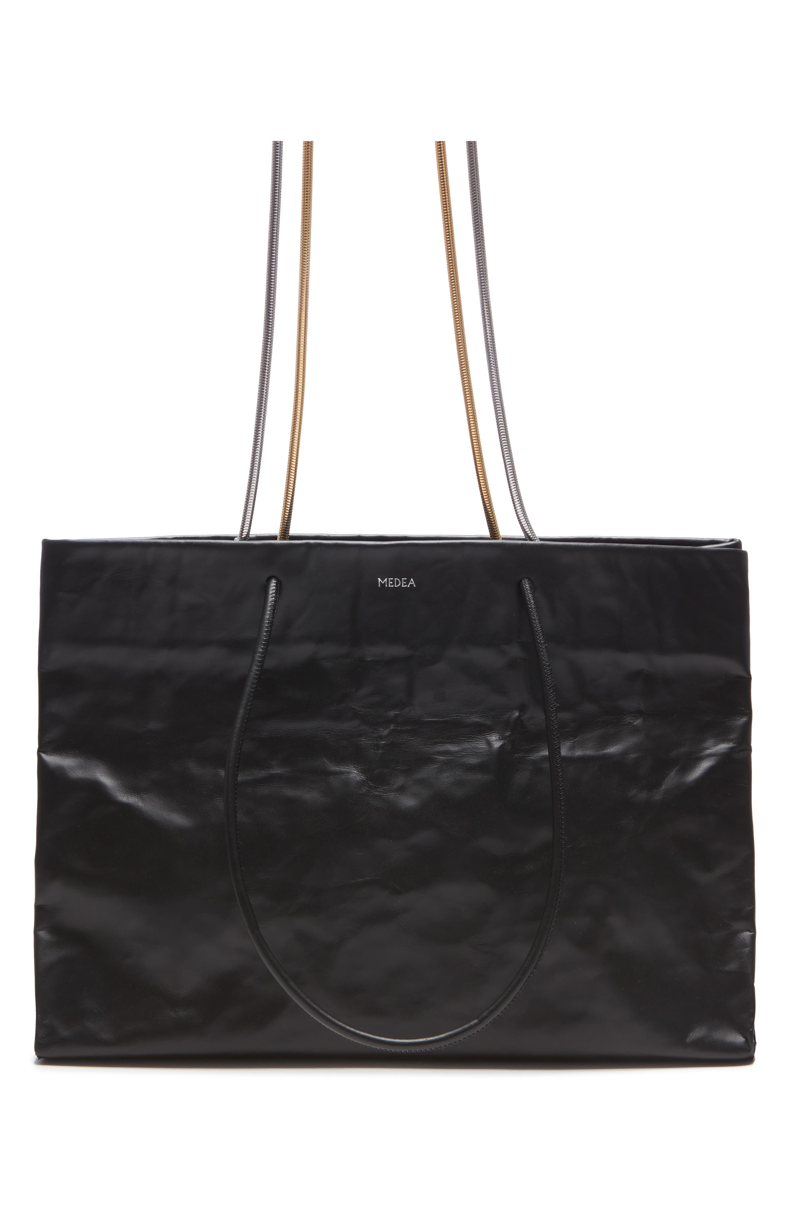 Medea Busted Dieci Leather Tote with Chains, Alternate, color, 