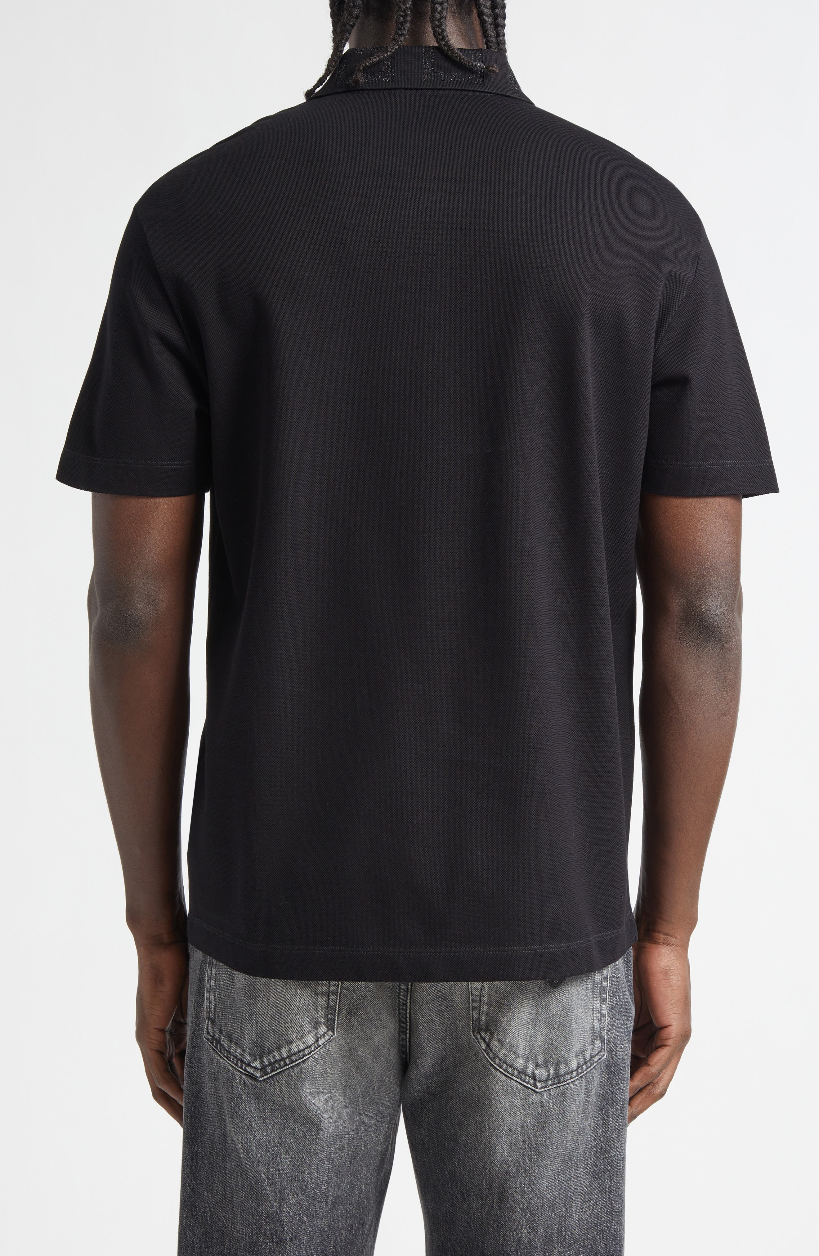 Metallic Greca Collar Pique Polo - image 4