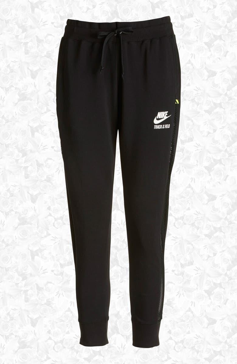 Nike 'RU Mesh Mix' Cuffed Sweatpants, Main, color,