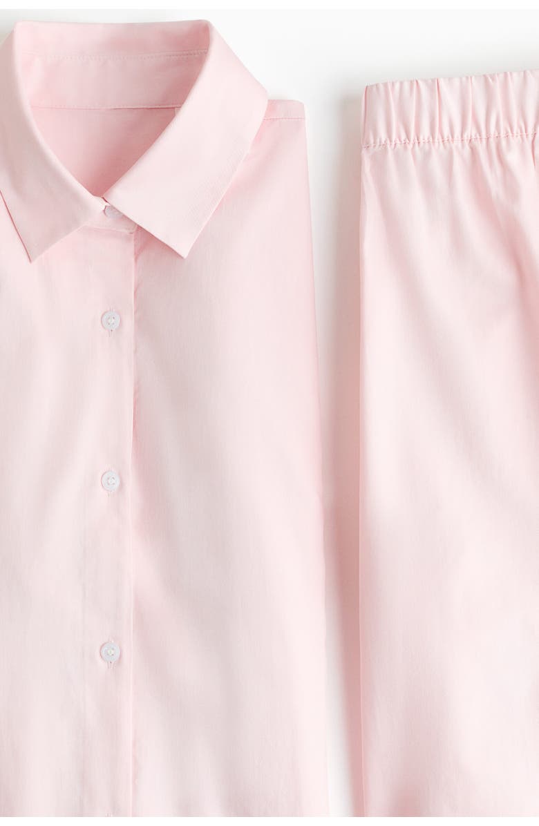 H&M Cotton Satin Pyjamas, Alternate, color, Light Pink
