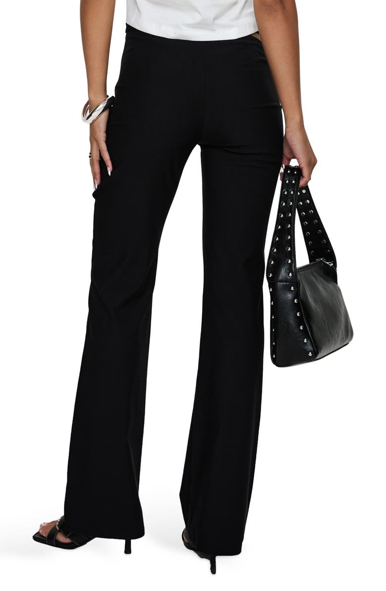 Princess Polly Eyes on You Flare Cutout Waist Flared Pants, Alternate, color, Black