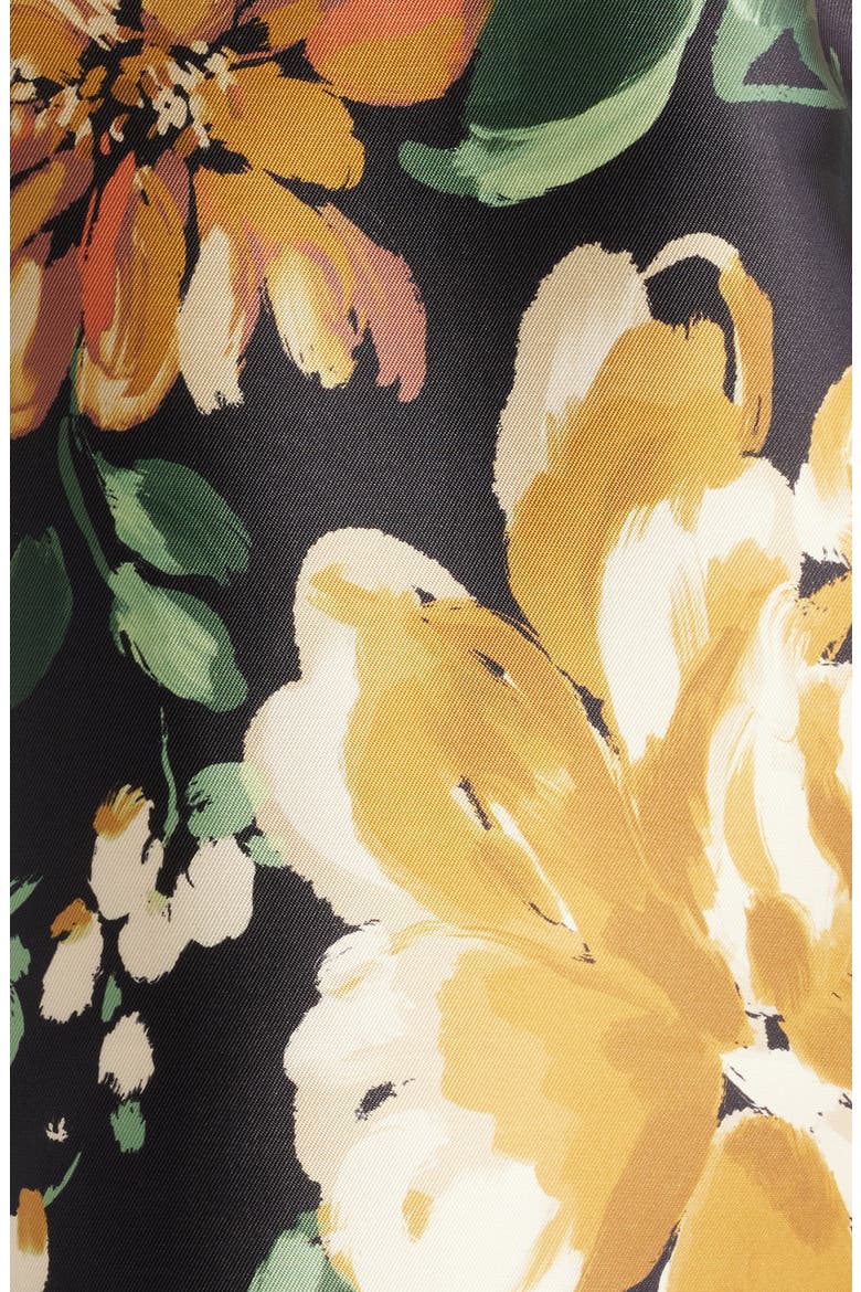Floral Cocktail Minidress, Alternate, color, BLACK YELLOW