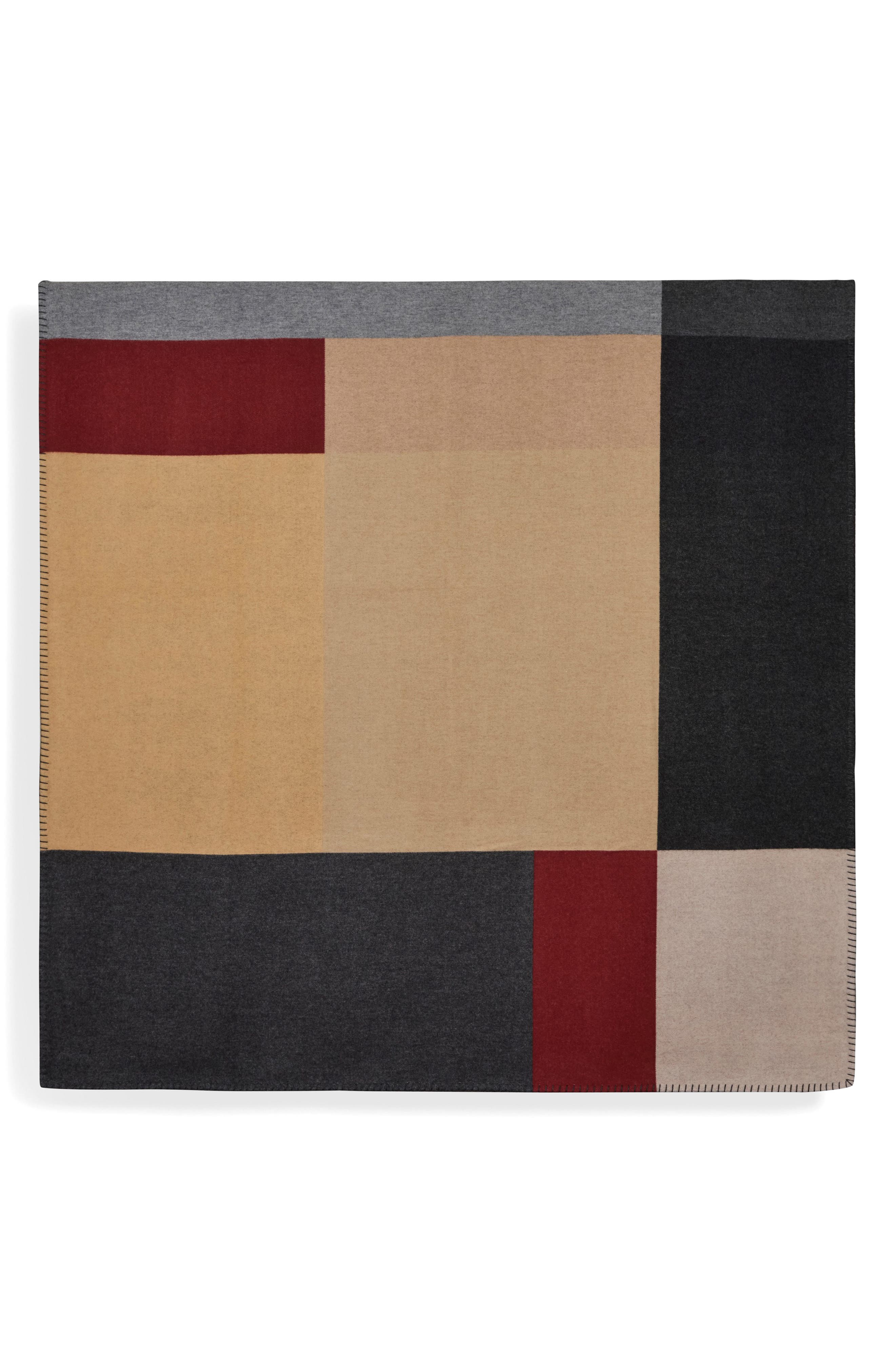x R+D Lab Commune Abstract Wool & Cashmere Blanket in Beige 