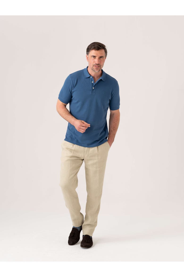 Piqué Cotton Short Sleeve Polo Shirt, Alternate, color, Dark Blue