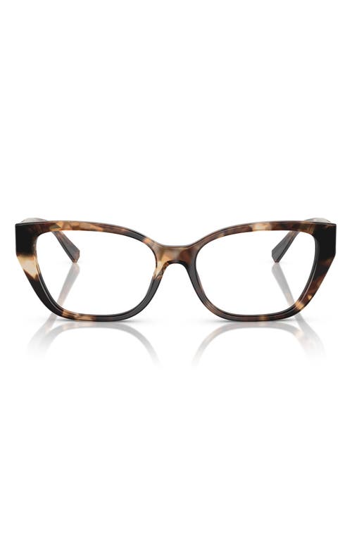 Tiffany & Co . 54mm Cat Eye Optical Glasses In Brown Havana
