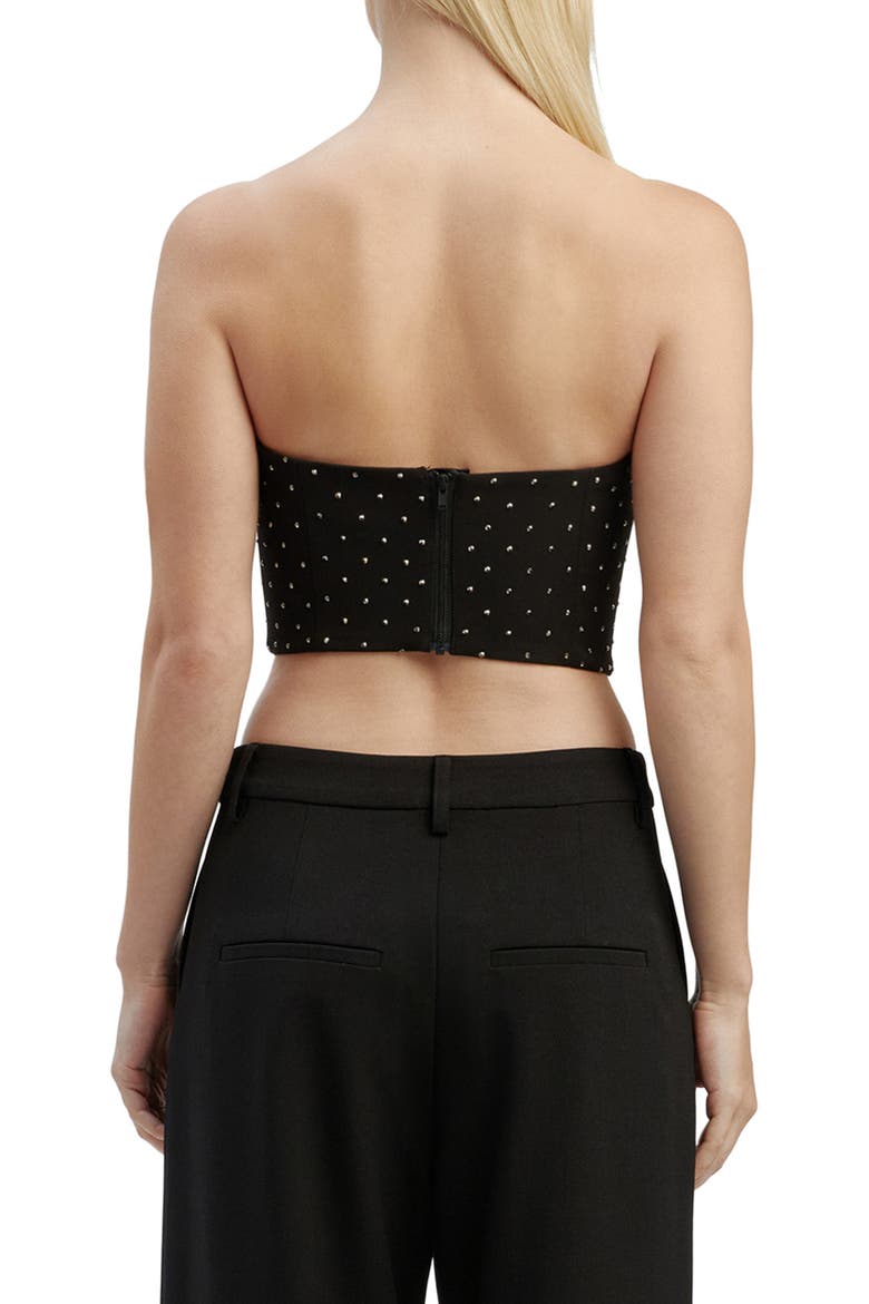 Eleni Embellished Strapless Velvet Corset Crop Top, Alternate, color, BLACK SEQUIN