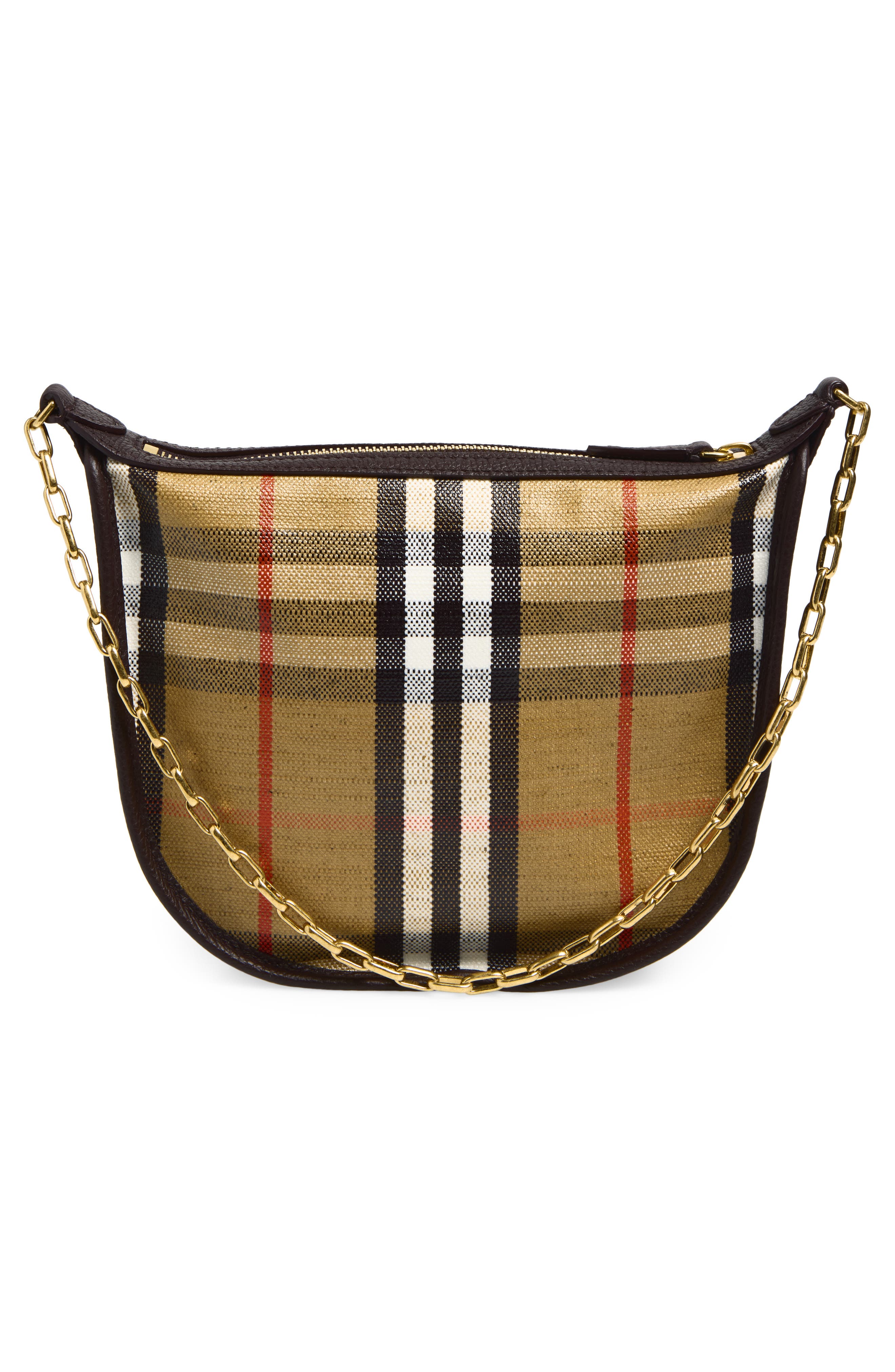 Burberry Coated Canvas Shoulder Bag, Alternate, color, Sand