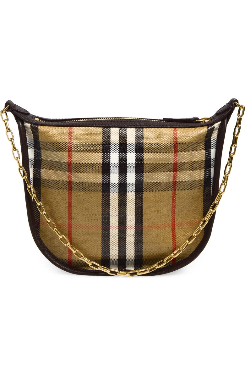 Burberry Coated Canvas Shoulder Bag, Alternate, color, Sand