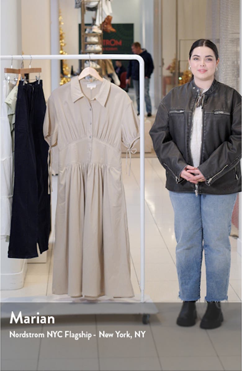 Tie Cuff Midi Shirtdress, sales video thumbnail