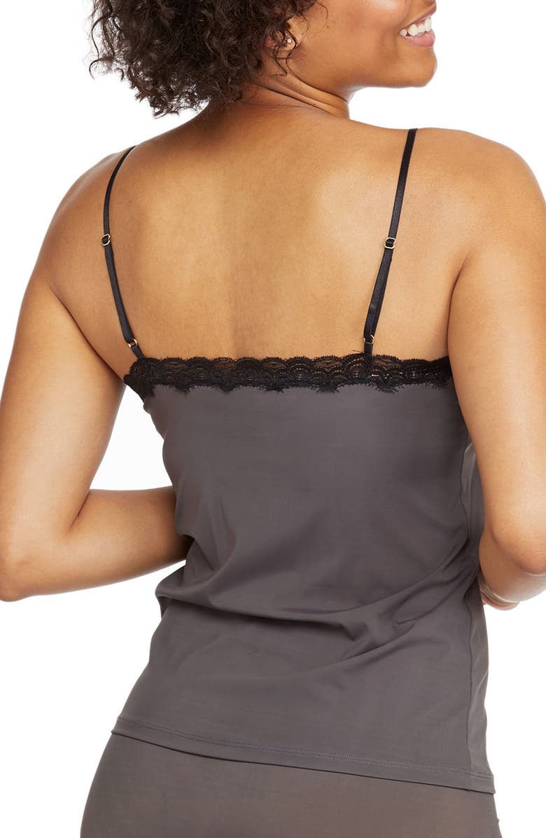 Uwila Warrior Soft Seamless Camisole with Lace, Alternate, color, Shale