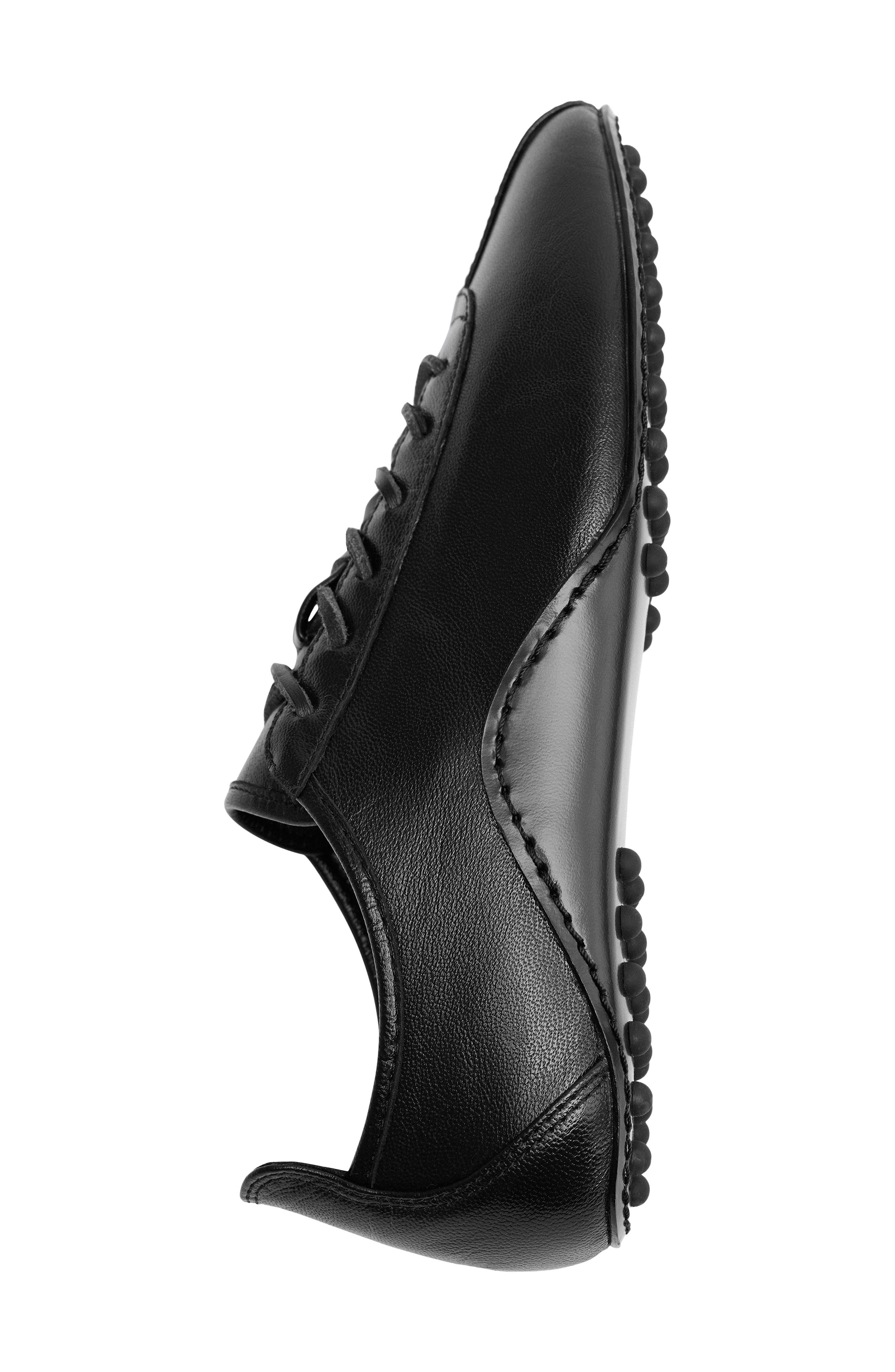 Leather Sneaker, Alternate, color, BLACK