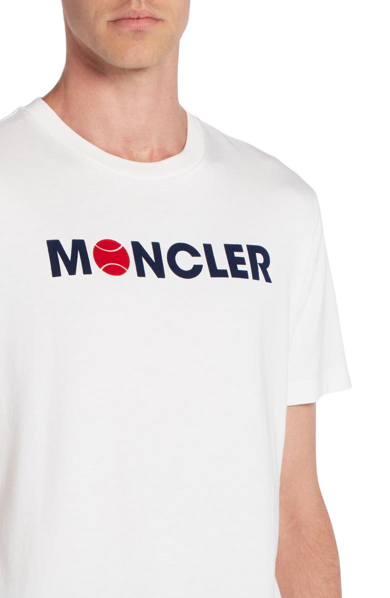 Moncler Flocked Logo Cotton T-Shirt, Alternate, color, 