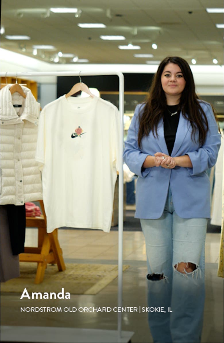 Sportswear Oversize Floral Swoosh Graphic T-Shirt, sales video thumbnail