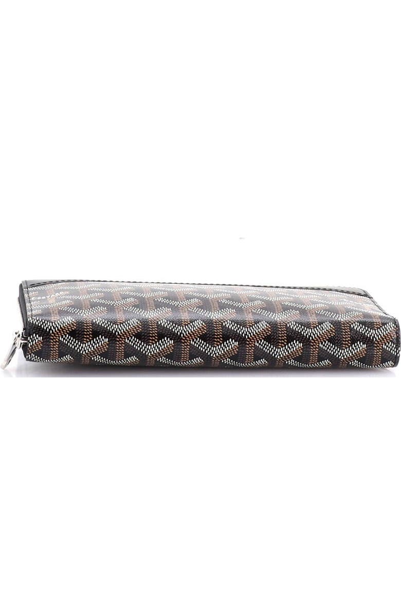 Pre-Owned Goyard Matignon Zip Wallet Coated Canvas with Leather, Alternate, color, Black
